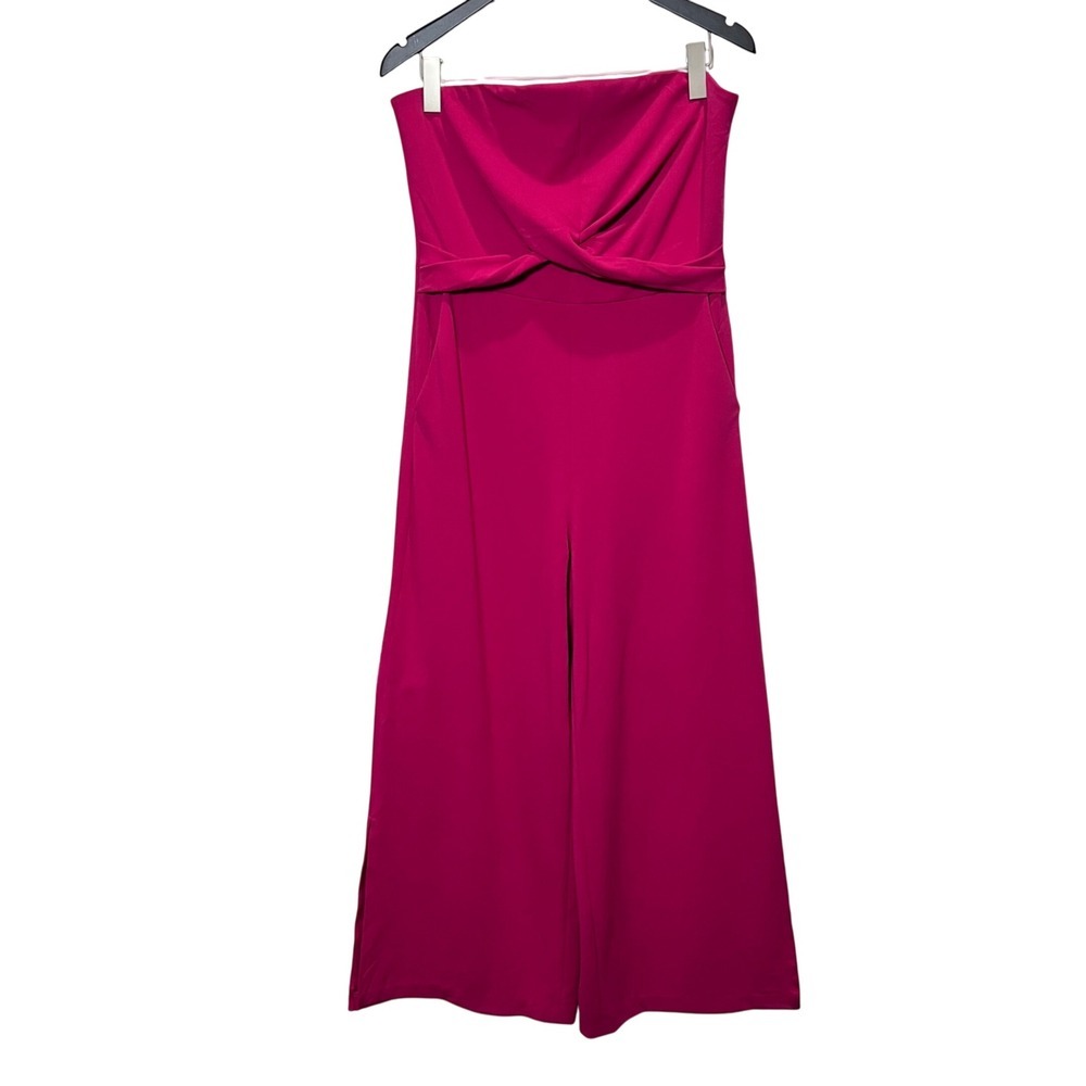 Vince Camuto Women's Strapless Twist Front Jumpsuit Fuchsia Pink Size 10 Elegant